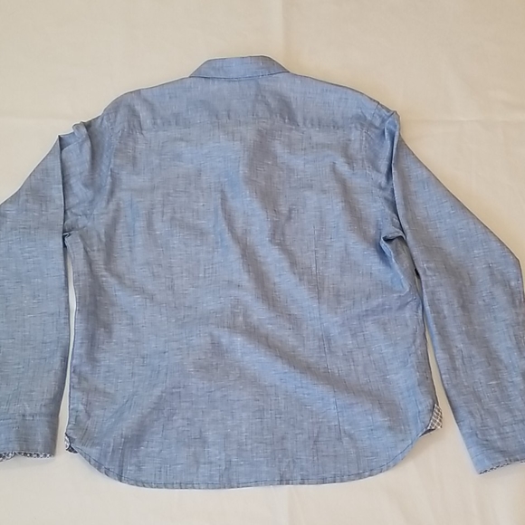 Ted Baker London Men's Roll Tab Sleeve Blue Shirt - Picture 9 of 10